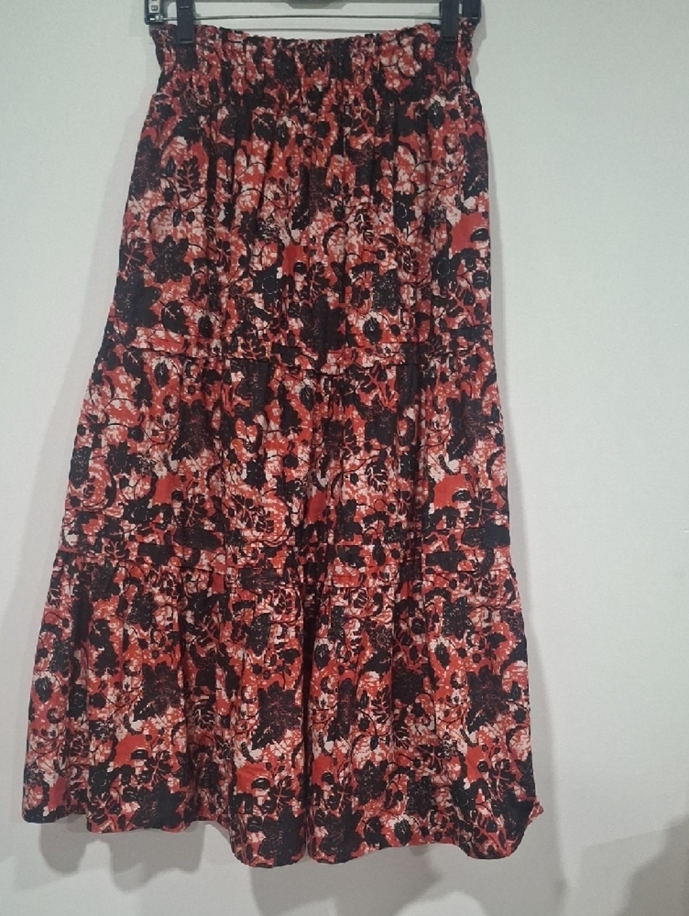 Maeve by Anthropologie Black and Pink Floral Maxi Skirt Size S - Picture 2 of 6